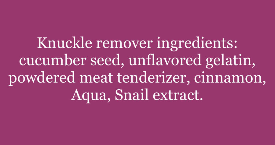 Dark knuckle remover cream ingredients 